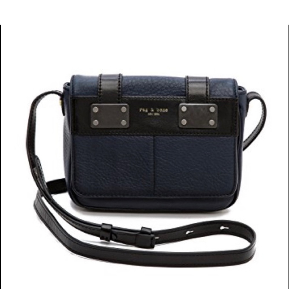 Rag & Bone navy and black mini pilot crossbody purse